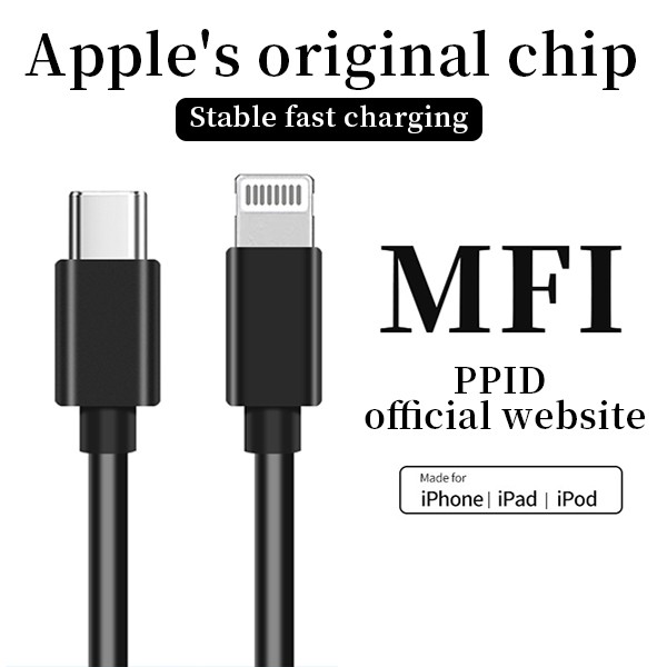 Fekete TPE 1m 20W Fast Charge eredeti Iphone kábel
